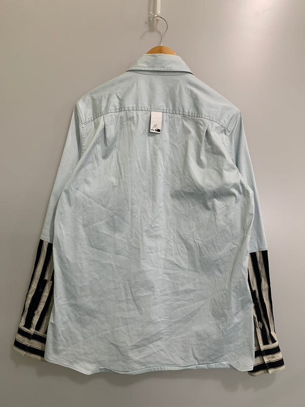 【現状渡し品】【メンズ】 OFF WHITE オフホワイト OMGA079E19D22002 19SS DOUBLE SHIRT ダブルシャツ 142-260516-zi-01-min サイズ：M カラー：ライトブルー 万代Net店