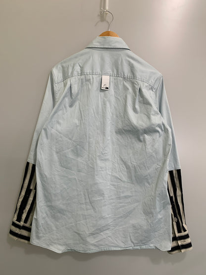 【現状渡し品】【メンズ】 OFF WHITE オフホワイト OMGA079E19D22002 19SS DOUBLE SHIRT ダブルシャツ 142-260516-zi-01-min サイズ：M カラー：ライトブルー 万代Net店