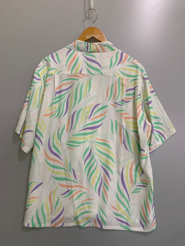 【中古品】【メンズ】 WACKO MARIA ワコマリア 23SS LEAF HAWAIIAN SHIRT 半袖 リーフ ハワイアン シャツ メンズ トップス 142-260515-em-16-min サイズ：M カラー：ホワイト系 万代Net店