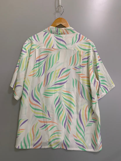 【中古品】【メンズ】 WACKO MARIA ワコマリア 23SS LEAF HAWAIIAN SHIRT 半袖 リーフ ハワイアン シャツ メンズ トップス 142-260515-em-16-min サイズ：M カラー：ホワイト系 万代Net店