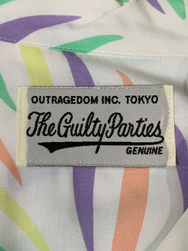 【中古品】【メンズ】 WACKO MARIA ワコマリア 23SS LEAF HAWAIIAN SHIRT 半袖 リーフ ハワイアン シャツ メンズ トップス 142-260515-em-16-min サイズ：M カラー：ホワイト系 万代Net店