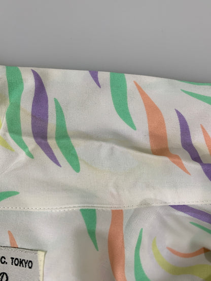 【中古品】【メンズ】 WACKO MARIA ワコマリア 23SS LEAF HAWAIIAN SHIRT 半袖 リーフ ハワイアン シャツ メンズ トップス 142-260515-em-16-min サイズ：M カラー：ホワイト系 万代Net店