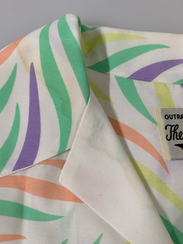【中古品】【メンズ】 WACKO MARIA ワコマリア 23SS LEAF HAWAIIAN SHIRT 半袖 リーフ ハワイアン シャツ メンズ トップス 142-260515-em-16-min サイズ：M カラー：ホワイト系 万代Net店