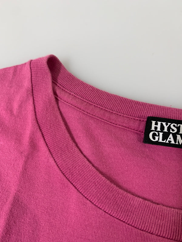 【中古品】【メンズ】 HYSTERIC GLAMOUR ヒステリックグラマー GIRL POSTER TEE ガール ポスター 半袖Tシャツ メンズ トップス 140-260518-em-43-min サイズ：M カラー：ピンク 万代Net店