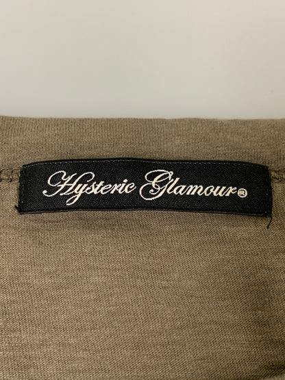 【中古品】【メンズ】 HYSTERIC GLAMOUR ヒステリックグラマー RAGRAN TEE ラグラン Tシャツ メンズ トップス 140-260518-em-42-min サイズ：FREE カラー：カーキ 万代Net店