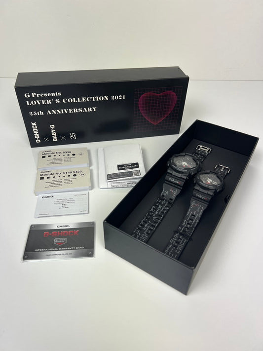 【中古美品】【メンズ/レディース】 CASIO カシオ G-SHOCK/BABY-G G Presents Lover's Collection LOV-21A-1ADR ジーショック ベイビージー ラバーズコレクション アナデジ クォーツ 逆輸入海外モデル ラバコレ 196-260612-kk-08-hon カラー：ブラック 万代Net店