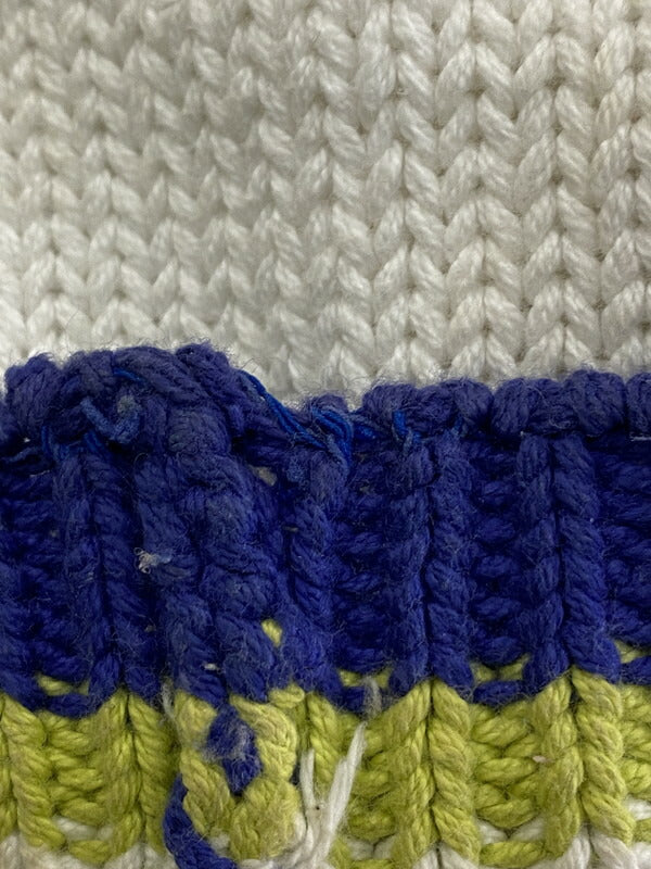 【中古品】【メンズ】 NAUTICA KNIT ノーティカ インコデザインニット トップス 146-260512-yn-02-min サイズ：M カラー：ホワイト 万代Net店
