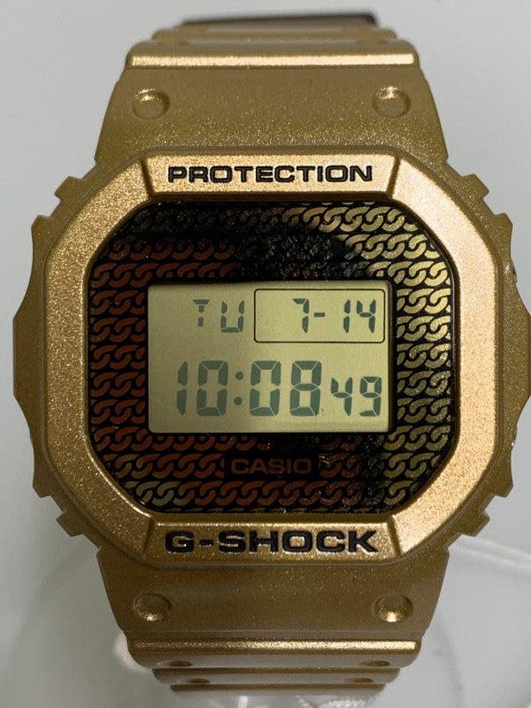 【中古美品】【メンズ/レディース】 CASIO カシオ G-SHOCK 5600 SERIES DWE-5600HG-1DR ジーショック 5600シリーズ 海外モデル クォーツ腕時計 196-260715-yn-33-min カラー：ゴールド 万代Net店