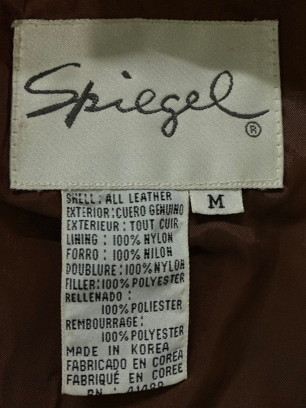 【中古品】【メンズ】 SPIEGEL シュピーゲル 韓国製 90S SINGLE LEATHER HOODED JACKET フード付き レザージャケット アウター 146-260512-yn-05-min サイズ：M カラー：ブラウン 万代Net店
