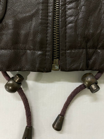 【中古品】【メンズ】 SPIEGEL シュピーゲル 韓国製 90S SINGLE LEATHER HOODED JACKET フード付き レザージャケット アウター 146-260512-yn-05-min サイズ：M カラー：ブラウン 万代Net店