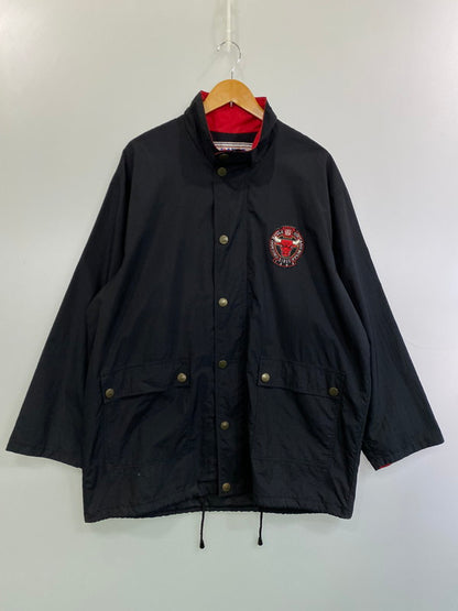 【中古品】【メンズ】 NBA BY APEX ONE エヌビーエー バイ エイペックス ワン 90's CHICAGO BULLS ZIP UP JACKET 90年代 シカゴ・ブルズ ジップアップジャケット アウター 146-260607-SH-08-hon サイズ：L カラー：ブラック 万代Net店