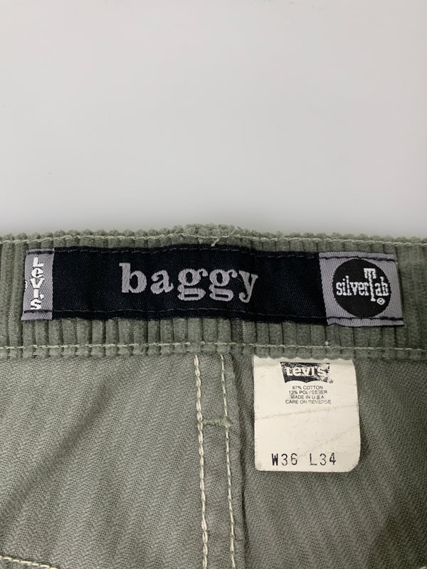 【中古品】【メンズ】 LEVI'S リーバイス 90S SILVER TAB CORDUROY BUGGY PANTS コーデュロイバギーパンツ 157-260516-zi-02-min サイズ：W36L34 カラー：グレー系 万代Net店