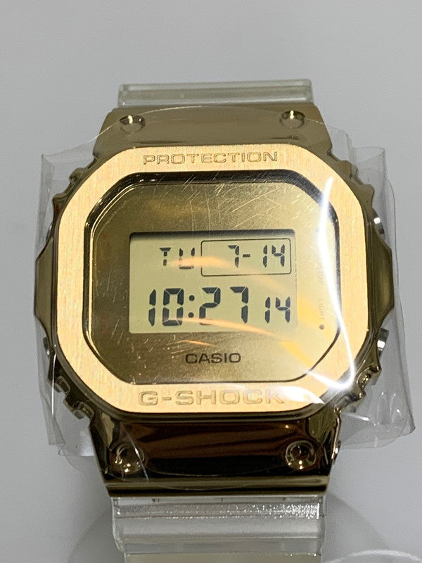 【中古美品】【メンズ/レディース】 CASIO カシオ G-SHOCK 5600 SERIES GM-5600SG-9DR ジーショック 5600シリーズ 逆輸入海外モデル スケルトン クォーツ腕時計 196-260715-yn-34-min カラー：ゴールド/クリア 万代Net店