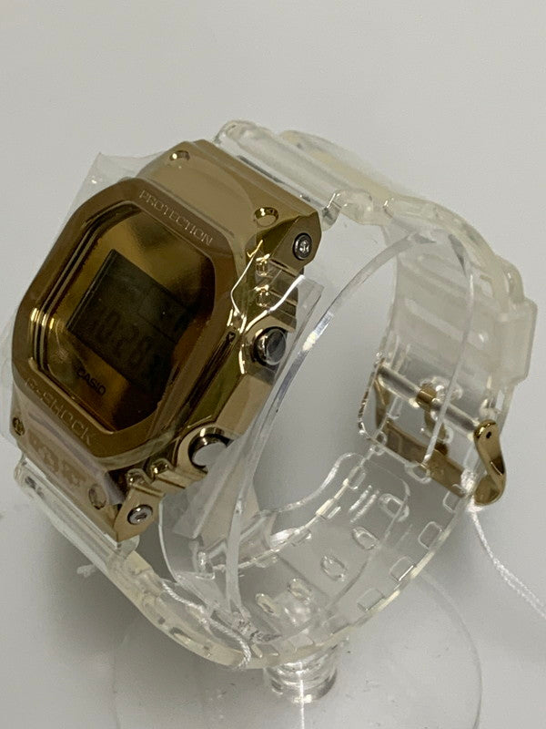 【中古美品】【メンズ/レディース】 CASIO カシオ G-SHOCK 5600 SERIES GM-5600SG-9DR ジーショック 5600シリーズ 逆輸入海外モデル スケルトン クォーツ腕時計 196-260715-yn-34-min カラー：ゴールド/クリア 万代Net店