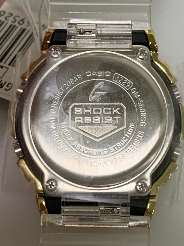 【中古美品】【メンズ/レディース】 CASIO カシオ G-SHOCK 5600 SERIES GM-5600SG-9DR ジーショック 5600シリーズ 逆輸入海外モデル スケルトン クォーツ腕時計 196-260715-yn-34-min カラー：ゴールド/クリア 万代Net店