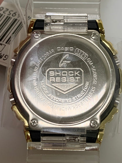 【中古美品】【メンズ/レディース】 CASIO カシオ G-SHOCK 5600 SERIES GM-5600SG-9DR ジーショック 5600シリーズ 逆輸入海外モデル スケルトン クォーツ腕時計 196-260715-yn-34-min カラー：ゴールド/クリア 万代Net店