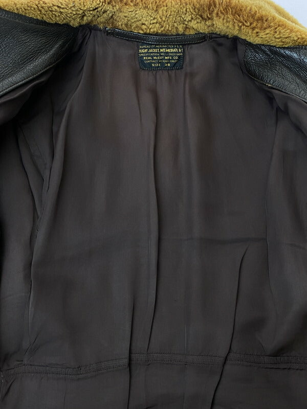 【現状渡し品】【メンズ】 The REAL McCOY'S ザ リアルマッコイズ TYPE G-1 LEATHER FLIGHT JACKET MIL-J-7823 N383-39622A レザー フライトジャケット アウター 145-260607-SH-05-hon サイズ：38 カラー：ブラウン 万代Net店