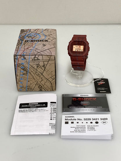 【中古美品】【メンズ/レディース】 CASIO カシオ G-SHOCK TREASURE HUNT SERIES DW-5600SBY-4DR トレジャーハント シリーズ クォーツ腕時計 196-260715-yn-40-min カラー：レッド 万代Net店