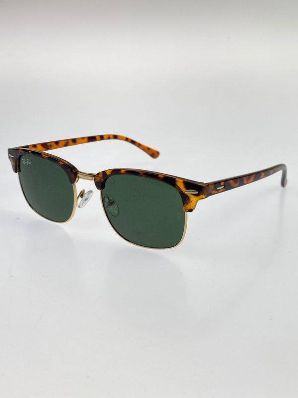 【中古品】【メンズ/レディース】 RAY-BAN レイバン CLUBMASTER CLASSIC RB3016 クラブマスター クラシック サングラス 52□21-140 203-260521-em-06-min カラー：ハバナ/グリーンクラシック 万代Net店
