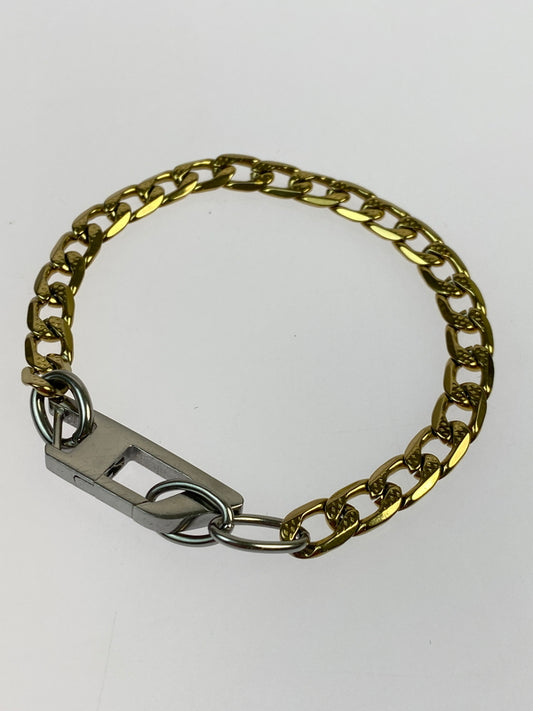 【中古品】【メンズ/レディース】 DIESEL ディーゼル STEEL CHAIN BRACELET スチール チェーン ブレスレット アクセサリー 193-260521-em-02-min カラー：ゴールド 万代Net店