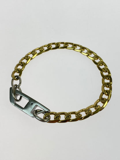 【中古品】【メンズ/レディース】 DIESEL ディーゼル STEEL CHAIN BRACELET スチール チェーン ブレスレット アクセサリー 193-260521-em-02-min カラー：ゴールド 万代Net店