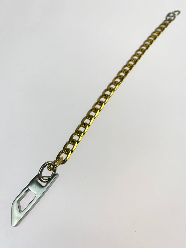 【中古品】【メンズ/レディース】 DIESEL ディーゼル STEEL CHAIN BRACELET スチール チェーン ブレスレット アクセサリー 193-260521-em-02-min カラー：ゴールド 万代Net店