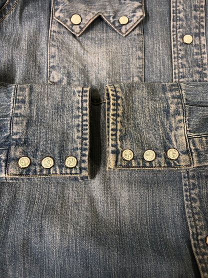 【中古品】【メンズ】 STANDARD CALIFORNIA スタンダードカリフォルニア DENIM WESTERN SHIRT デニムウェスタンシャツ ロングスリーブ 140-260520-AS-12-min サイズ：M カラー：ライトインディゴ 万代Net店