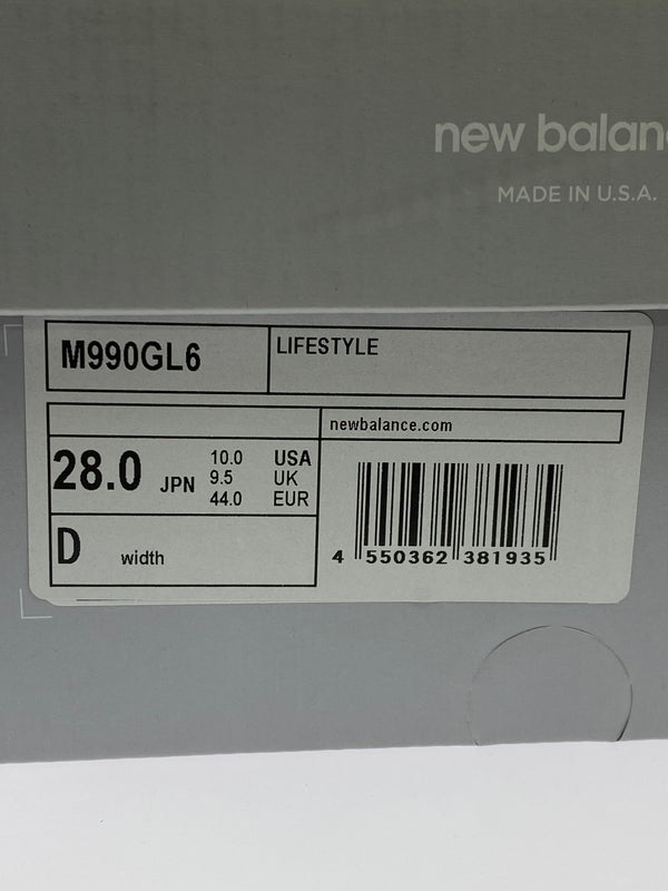 【中古品】【メンズ】 NEW BALANCE ニューバランス M990GL6 靴 シューズ スニーカー 162-260517-AS-26-min サイズ：28cm カラー：グレー 万代Net店