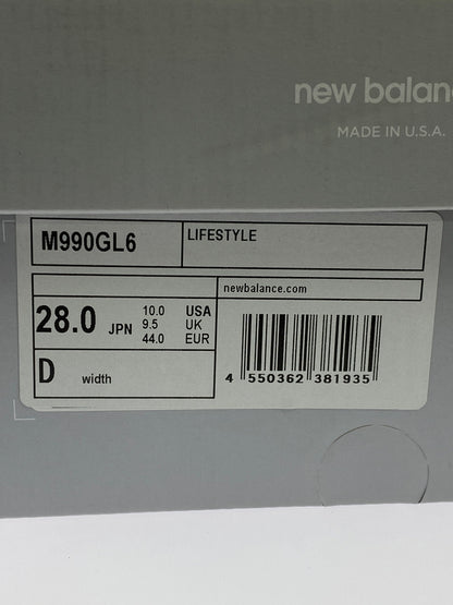 【中古品】【メンズ】 NEW BALANCE ニューバランス M990GL6 靴 シューズ スニーカー 162-260517-AS-26-min サイズ：28cm カラー：グレー 万代Net店