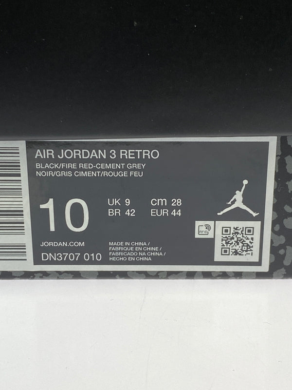 【未使用品】【メンズ】 NIKE ナイキ DN3707-010 AIR JORDAN 3 RETRO 靴 シューズ スニーカー 160-260517-AS-13-min サイズ：28cm カラー：BLACK/FIRE RED-CEMENT GREY 万代Net店