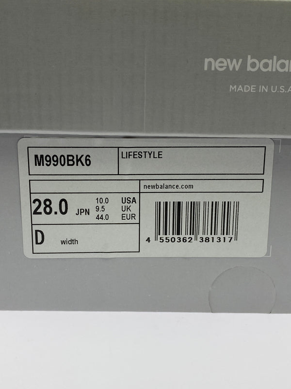 【中古品】【メンズ】 NEW BALANCE ニューバランス M990BK6 靴 シューズ スニーカー 162-260517-AS-25-min サイズ：28cm カラー：ブラック/グレー 万代Net店