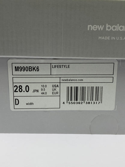 【中古品】【メンズ】 NEW BALANCE ニューバランス M990BK6 靴 シューズ スニーカー 162-260517-AS-25-min サイズ：28cm カラー：ブラック/グレー 万代Net店