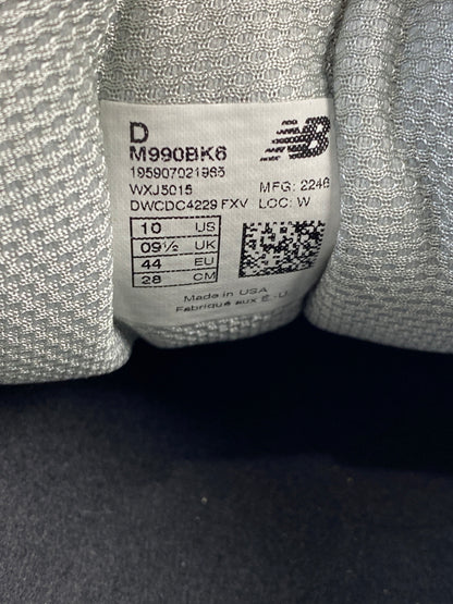 【中古品】【メンズ】 NEW BALANCE ニューバランス M990BK6 靴 シューズ スニーカー 162-260517-AS-25-min サイズ：28cm カラー：ブラック/グレー 万代Net店
