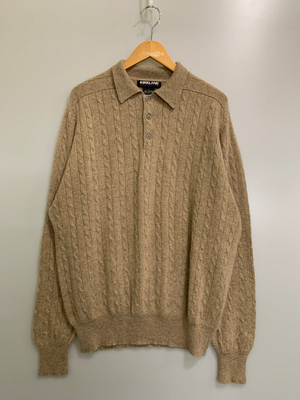 【中古品】【メンズ】 KIRKLAND カークランド CASHMERE LS KNIT カシミヤロングスリーブニット トップス 146-260522-SH-14-min サイズ：L カラー：ライトブラウン 万代Net店