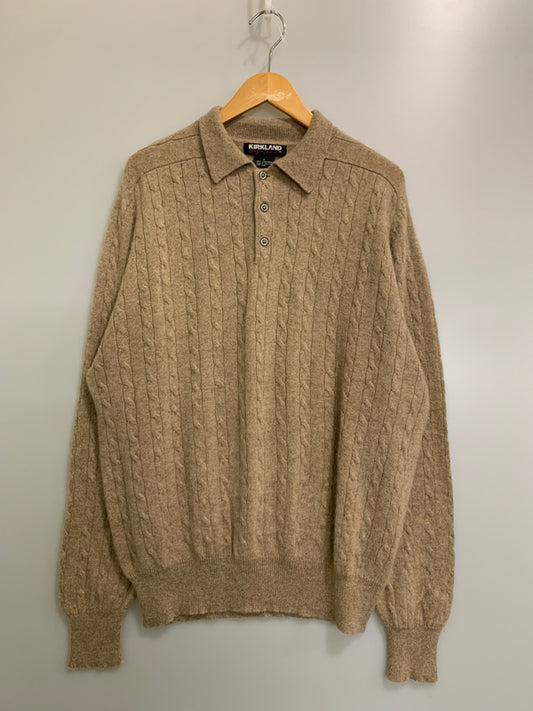 【中古品】【メンズ】 KIRKLAND カークランド CASHMERE LS KNIT カシミヤロングスリーブニット トップス 146-260522-SH-14-min サイズ：L カラー：ライトブラウン 万代Net店
