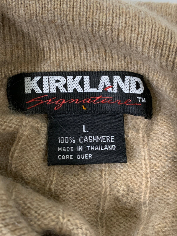 【中古品】【メンズ】 KIRKLAND カークランド CASHMERE LS KNIT カシミヤロングスリーブニット トップス 146-260522-SH-14-min サイズ：L カラー：ライトブラウン 万代Net店
