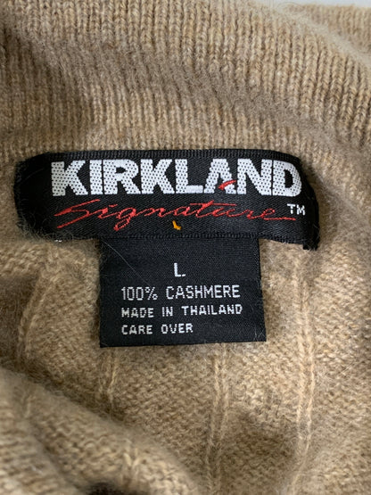 【中古品】【メンズ】 KIRKLAND カークランド CASHMERE LS KNIT カシミヤロングスリーブニット トップス 146-260522-SH-14-min サイズ：L カラー：ライトブラウン 万代Net店