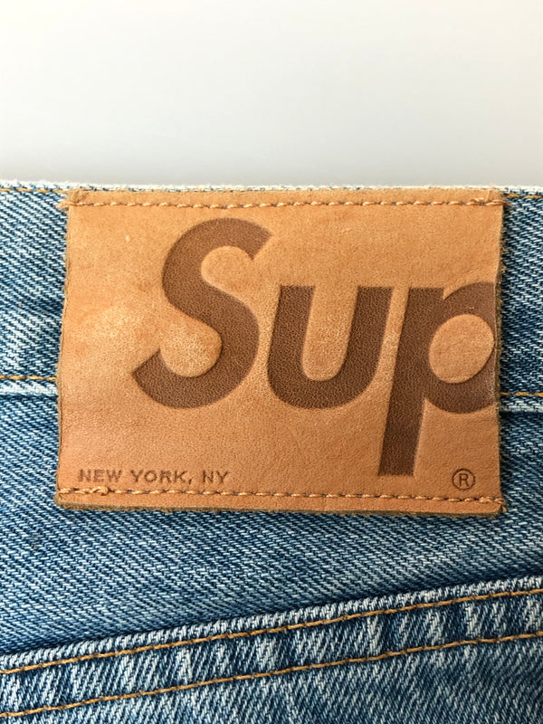 【中古品】【メンズ】 SUPREME シュプリーム SELVEDGE DENIM PANTS セルビッチ デニムパンツ ボトムス 149-260519-yn-38-min サイズ：30 カラー：ライトインディゴ 万代Net店