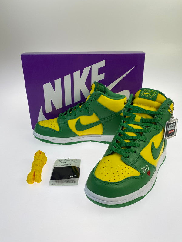 【中古美品】【メンズ】 NIKE SB×SUPREME ナイキ エスビー シュプリーム DUNK HIGH BY ANY MEANS DN3741-700 ダンク ハイ バイ エニー ミーンズ 靴 シューズ スニーカー 160-260513-KS-10-min サイズ：25.5cm US7.5 カラー：イエロー/グリーン 万代Net店