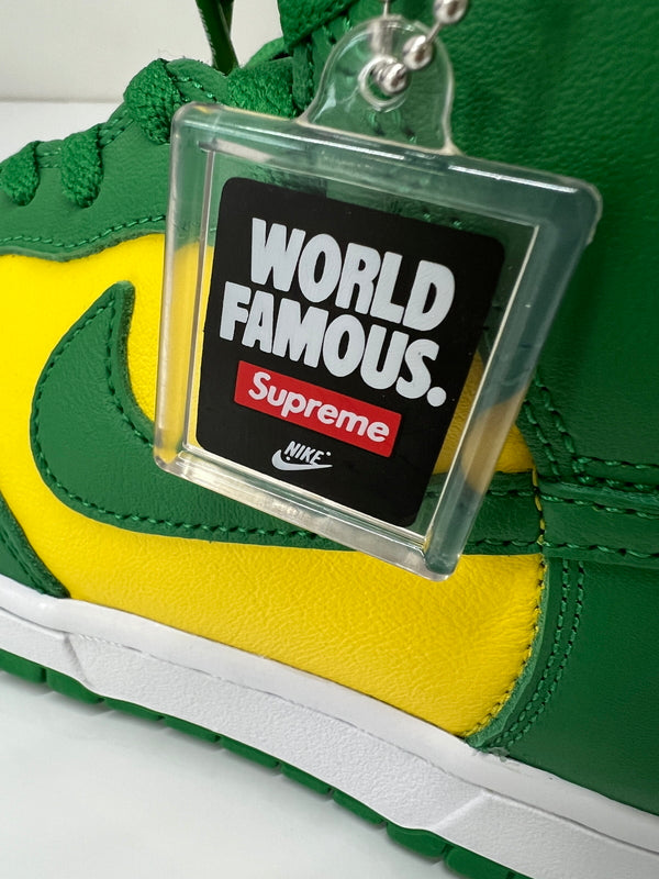 【中古美品】【メンズ】 NIKE SB ナイキ スケートボーディング × Supreme シュプリーム 別注 コラボ DUNK HIGH OG QS DN3741-700 ダンク ハイ オリジナル クイックストライク スニーカー 靴 160-260725-kk-07-hon カラー：YELLOW ZEST/CLASSIC GREEN 万代Net店