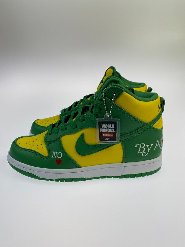 【中古美品】【メンズ】 NIKE SB×SUPREME ナイキ エスビー シュプリーム DUNK HIGH BY ANY MEANS DN3741-700 ダンク ハイ バイ エニー ミーンズ 靴 シューズ スニーカー 160-260513-KS-10-min サイズ：25.5cm US7.5 カラー：イエロー/グリーン 万代Net店