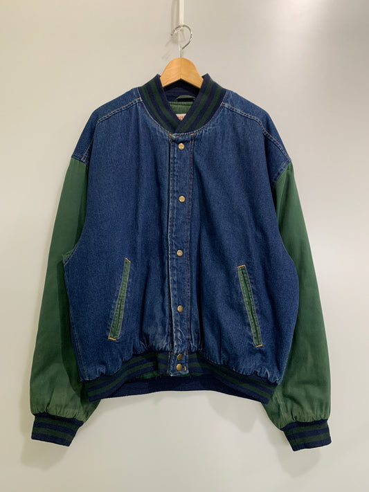 【現状渡し品】【メンズ】 WEARGUARD ウェアガード STADIUM JACKET スタジアムジャケット 146-260523-zi-10-min サイズ：L カラー：インディゴ/グリーン 万代Net店