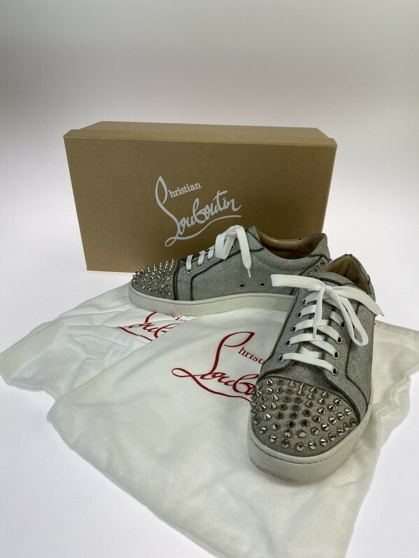 【中古品】【メンズ】 CHRISTIAN LOUBOUTIN クリスチャンルブタン SEAVASTE 2 ORLATO FLAT GLITTER SUNSET 1191293 シーバスト2 フラット グリッター サンセット スニーカー 183-260515-yn-02-min サイズ：42 カラー：シルバー/グレー 万代Net店