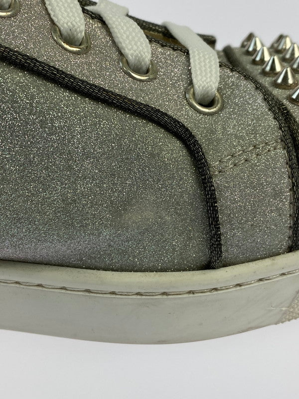【中古品】【メンズ】 CHRISTIAN LOUBOUTIN クリスチャンルブタン SEAVASTE 2 ORLATO FLAT GLITTER SUNSET 1191293 シーバスト2 フラット グリッター サンセット スニーカー 183-260515-yn-02-min サイズ：42 カラー：シルバー/グレー 万代Net店