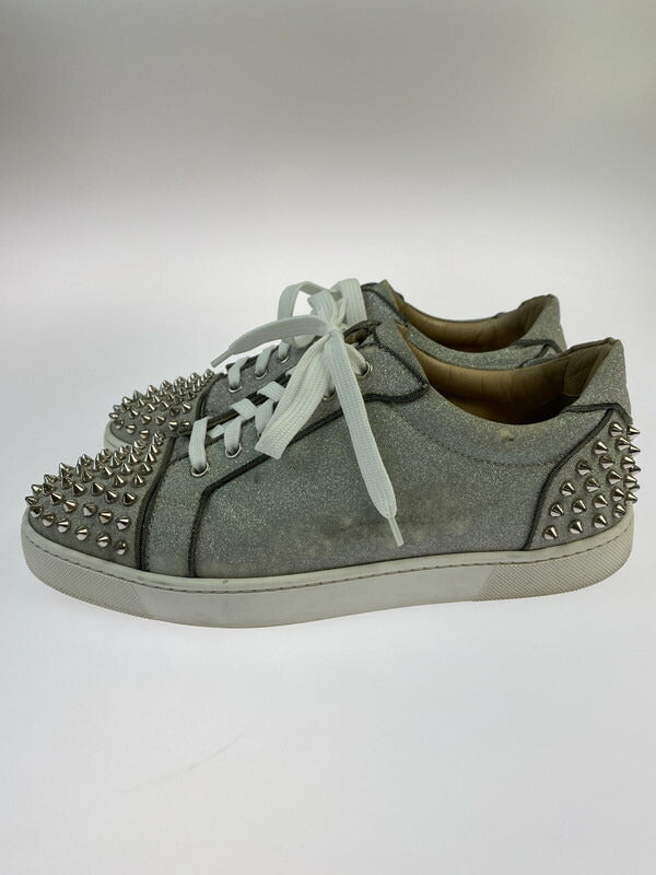 【中古品】【メンズ】 CHRISTIAN LOUBOUTIN クリスチャンルブタン SEAVASTE 2 ORLATO FLAT GLITTER SUNSET 1191293 シーバスト2 フラット グリッター サンセット スニーカー 183-260515-yn-02-min サイズ：42 カラー：シルバー/グレー 万代Net店
