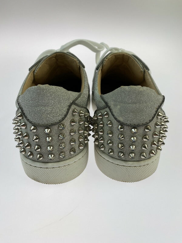 【中古品】【メンズ】 CHRISTIAN LOUBOUTIN クリスチャンルブタン SEAVASTE 2 ORLATO FLAT GLITTER SUNSET 1191293 シーバスト2 フラット グリッター サンセット スニーカー 183-260515-yn-02-min サイズ：42 カラー：シルバー/グレー 万代Net店