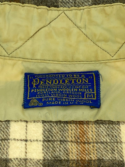 【現状渡し品】【メンズ】 PENDLETON ペンドルトン 70S USA製 WOOL CHECK SHIRT ウールチェックシャツ 146-260523-zi-38-min サイズ：M カラー：ブラウン系 万代Net店