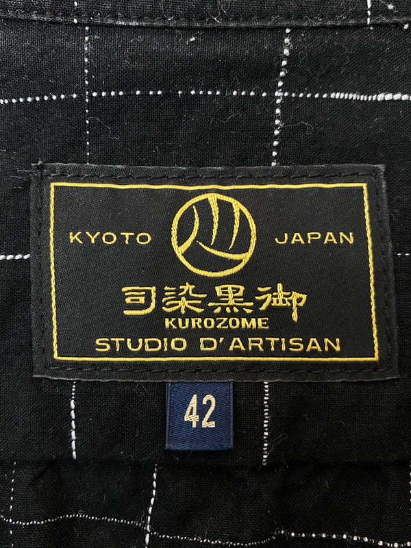 【中古品】【メンズ】 STUDIO D'ARTISAN ステュディオ・ダ・ルチザン 京黒紋付染絣半袖シャツ 5720 きょうくろもんつきぞめ かすり メンズ トップス 145-260521-em-26-min サイズ：42 カラー：ブラック 万代Net店