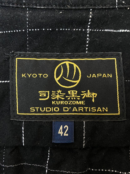【中古品】【メンズ】 STUDIO D'ARTISAN ステュディオ・ダ・ルチザン 京黒紋付染絣半袖シャツ 5720 きょうくろもんつきぞめ かすり メンズ トップス 145-260521-em-26-min サイズ：42 カラー：ブラック 万代Net店