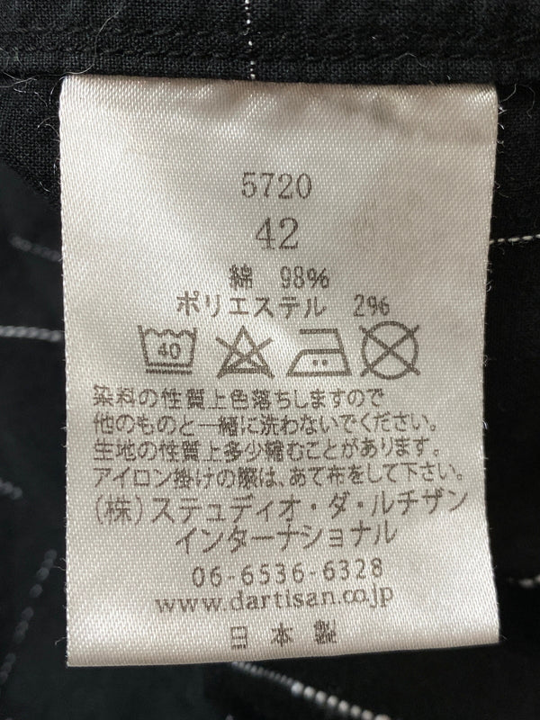 【中古品】【メンズ】 STUDIO D'ARTISAN ステュディオ・ダ・ルチザン 京黒紋付染絣半袖シャツ 5720 きょうくろもんつきぞめ かすり メンズ トップス 145-260521-em-26-min サイズ：42 カラー：ブラック 万代Net店